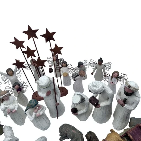 Willowtree Nativity with Three Wisemen and Various Angels Complete Set 2000-2004 - Picture 7 of 8